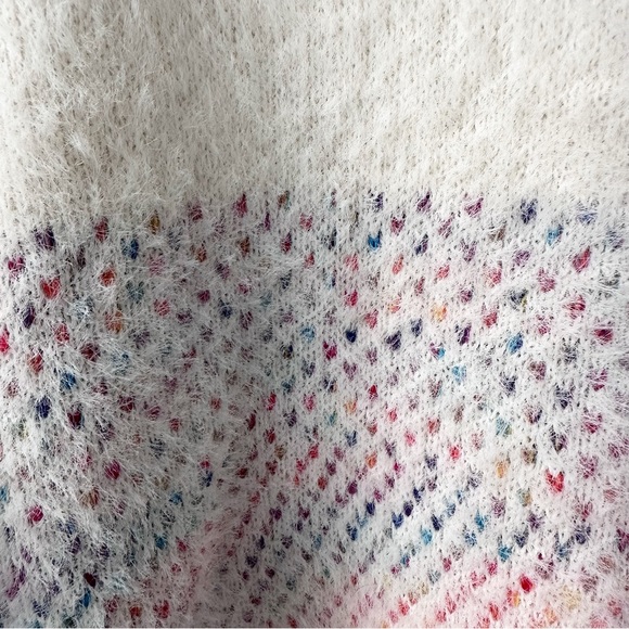 LOVED + ADORED Soft Fuzzy/Eyelash Pullover Crewneck Colorful Sweater Size Small - Picture 6 of 9